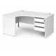 Harlow Panel End Ergonomic Desk with Three Drawer Pedestal